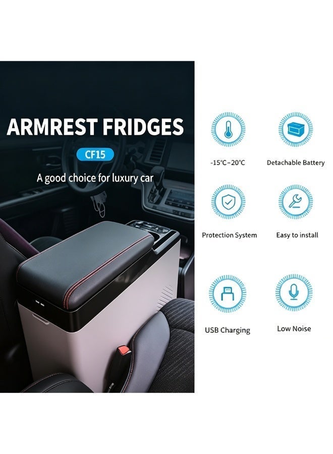 Crony CF15 15L Car Refrigerator with APP DC 12V for center armrest in car refrigerator with armrest vehicle freezer vehicle refrigerator Vehicle Refrigerator With App Control – Compressor Cooling From -20°C To 20°C, Dual Power (DC 12-24V & AC 100-240V), Energy-Efficient 45W, LCD Display, Compact 15L Design, Battery Protection, Trolley Wheels, Ideal For Car Center Armrest, Camping & Travel - Image 3