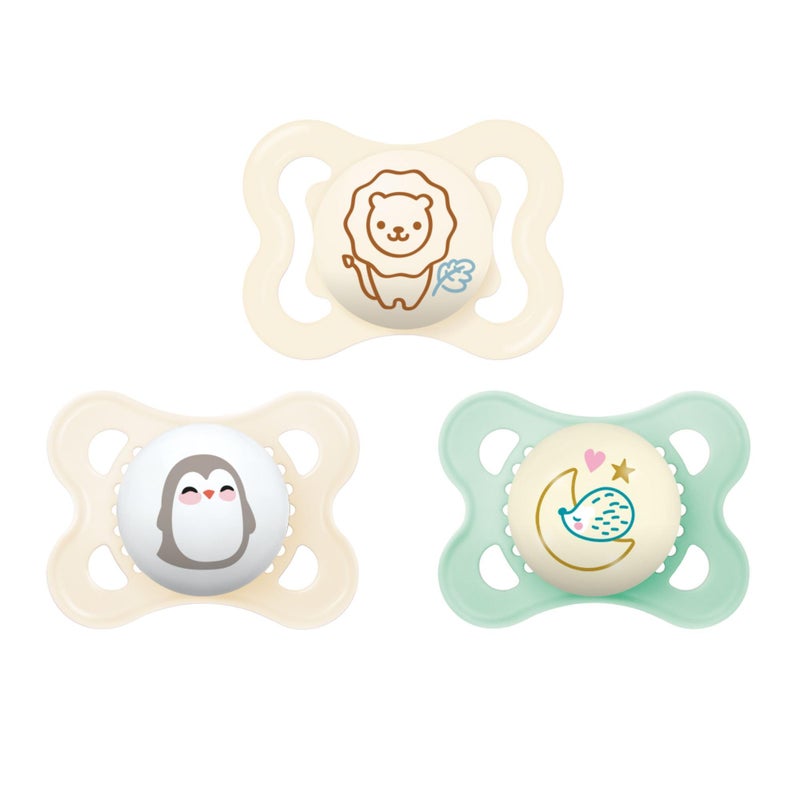 MAM Variety Pack Baby Pacifier, Includes 3 Types of Pacifiers, Nipple Shape Helps Promote Healthy Oral Development,0-6 Months, Unisex, 3 Count (Pack of 1) - Image 1