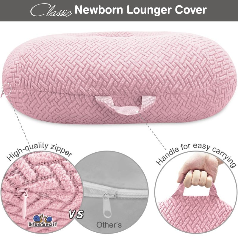 BlueSnail Strechy Newborn Lounger Cover  Removable And Ultra Soft Sung Fitted Baby Lounger Slipcover By Bluesnail (2 Pack  Pink+Light Gray) - Image 4