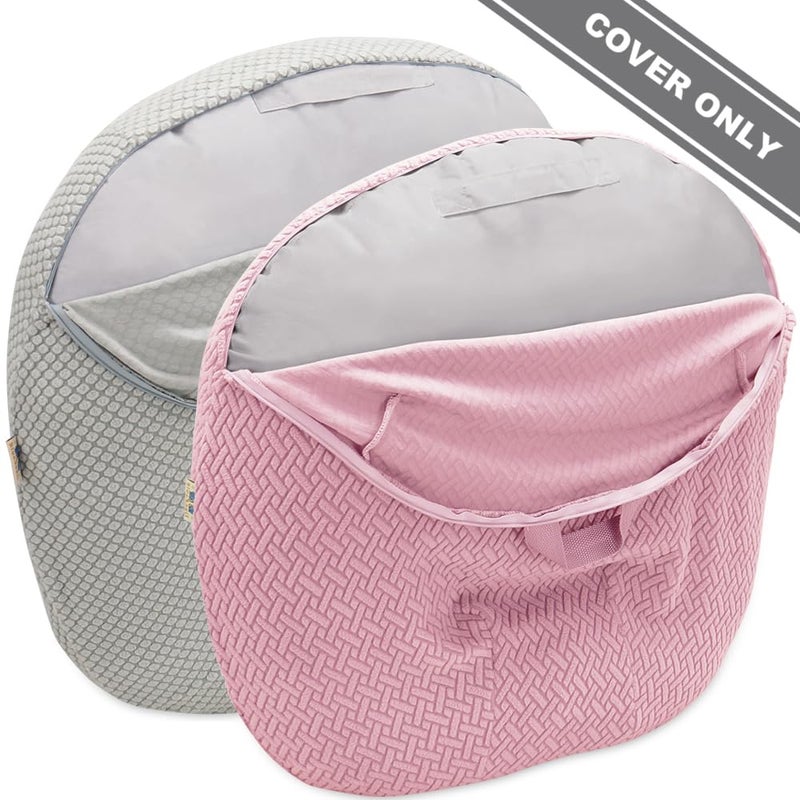 BlueSnail Strechy Newborn Lounger Cover  Removable And Ultra Soft Sung Fitted Baby Lounger Slipcover By Bluesnail (2 Pack  Pink+Light Gray) - Image 3