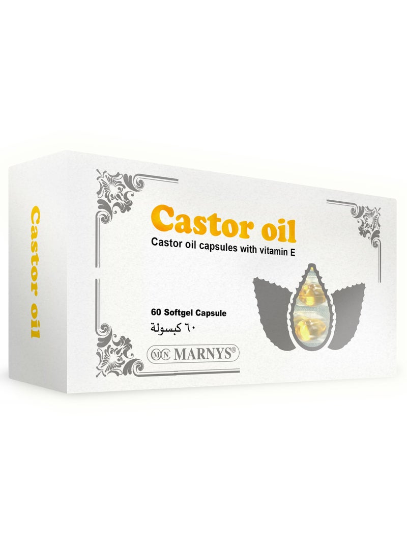 MARNYS Castor Oil with Vitamin E - 60 Caspules - Image 1