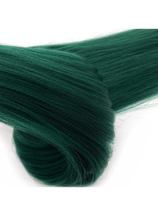 UPruyo Prestretched Braiding Hair 30 inch Emerald Green Braiding Hair Kanekalo Colored Hair Extensions for Braiding Box Braids Long Micro Knotless Pre Stretched Braiding Hair (Pack of 3) - Image 5