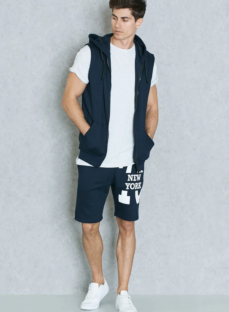 Seventy Five Xray Sleeveless Zip Through Hoodie
