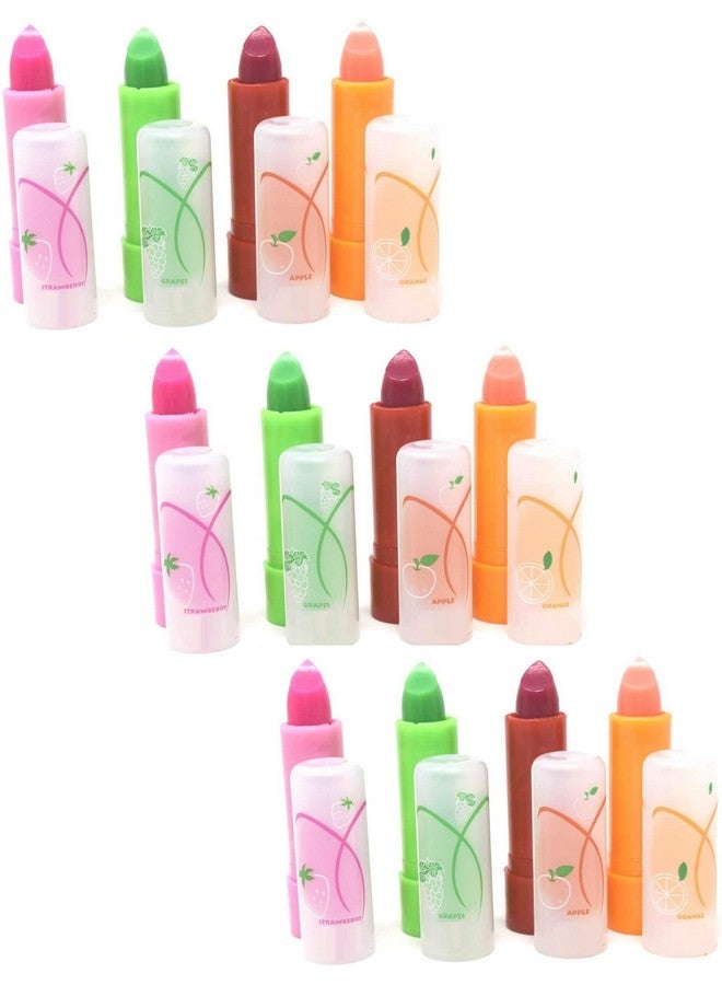 Best Collation Naturals Lip Oil Fruits Flavor Color change for Lip care Protection Multi Shades Lip Balm Sets OF 12