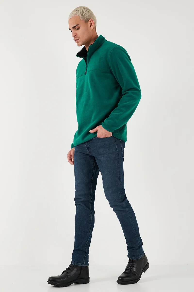 Buratti Regular Fit Anti-Pilling Non-Pilling Standing Collar Thick Winter Raised Polar Fleece Men's Polar 5896700