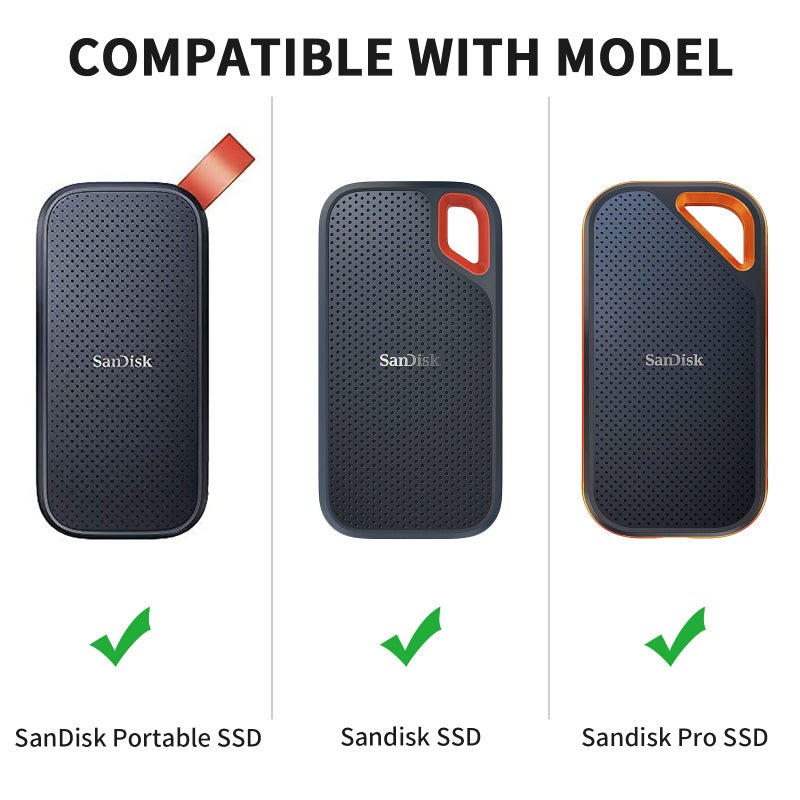 Yinke Hard Case for SanDisk Extreme Pro/SanDisk Extreme Portable External SSD 500GB 1TB 2TB, Travel Case Protective Cover Storage Bag - Image 2