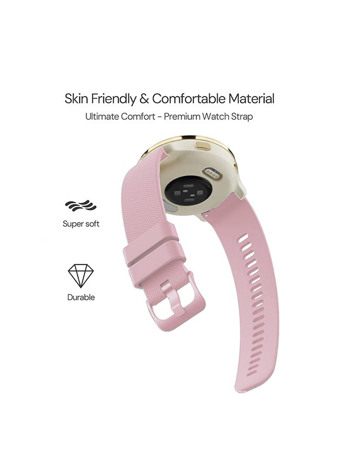 O Ozone Silicone Bands For Samsung Galaxy Watch 3 45mm Galaxy Watch 46mm , 22mm Silicone Sports Replacement Strap with Metal Buckle for Women Men- Pink  - Image 3