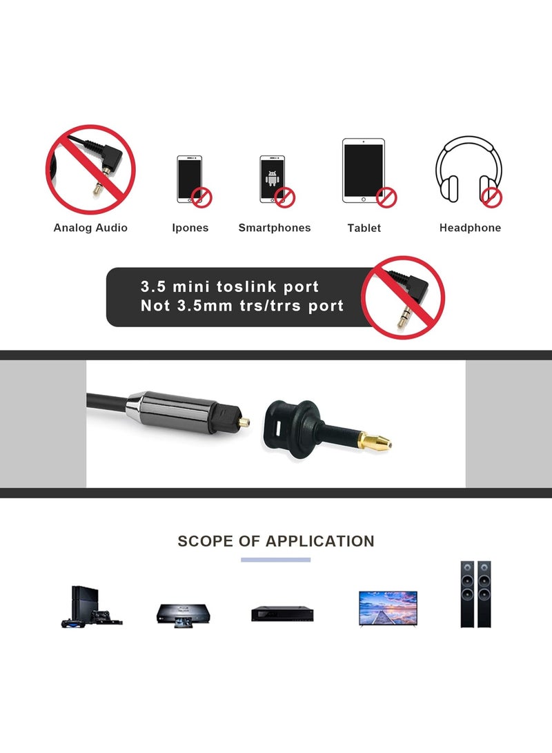 igeekwell 3.5mm Mini Toslink Adapter Digital Fiber Optic Toslink to 3.5mm Jack Female to 3.5 mm Mini Male Optical Audio Connector Adapter for Audio,4 PACK - Image 2