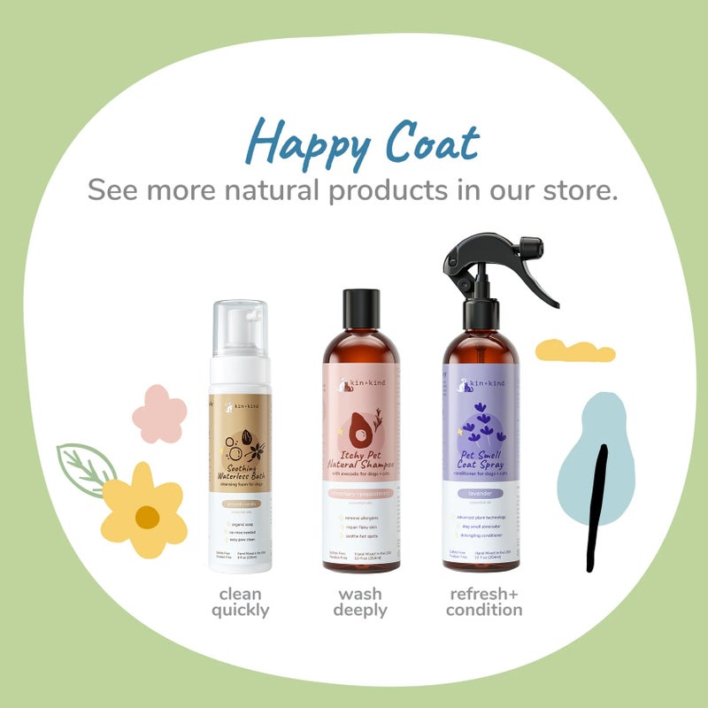 kin+kind Dog Coat Spray (12 fl oz) - Deodorizing Patchouli Formula with Long Lasting Dog Cologne Scent with Aloe Vera - Safe, Natural Odor Eliminator for Dogs - Made in USA (Patchouli) - Image 5