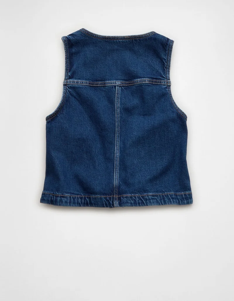 American Eagle  AE Scoop Neck Denim Vest for Women | Best Price UAE