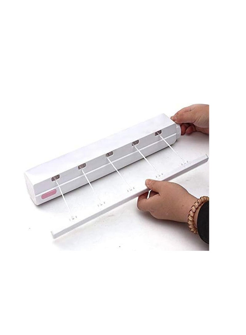 Retractable Clothesline Wall Mounted Clothes Dryer Line White - Image 2