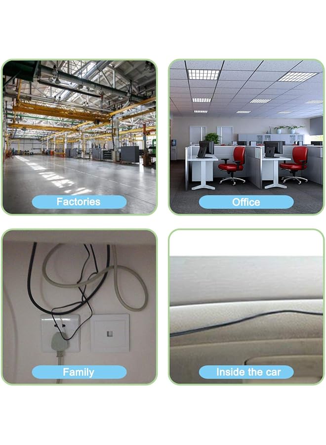 erorex 60 Pcs Adhesive Cable Clips Plastic Cable Cord Organziers Cable Storage Management Clip For Home Office Black White - Image 5