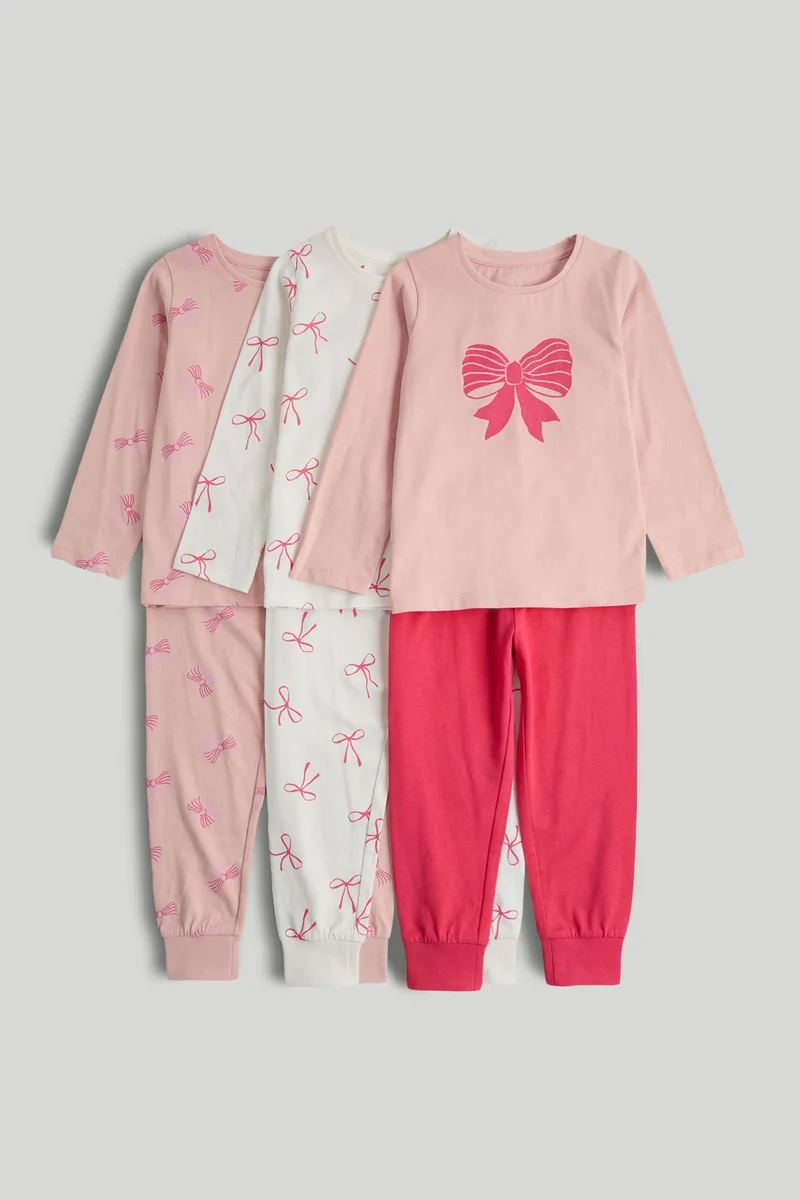 مذركير ثلاث قطع بيجامات بفيونكات