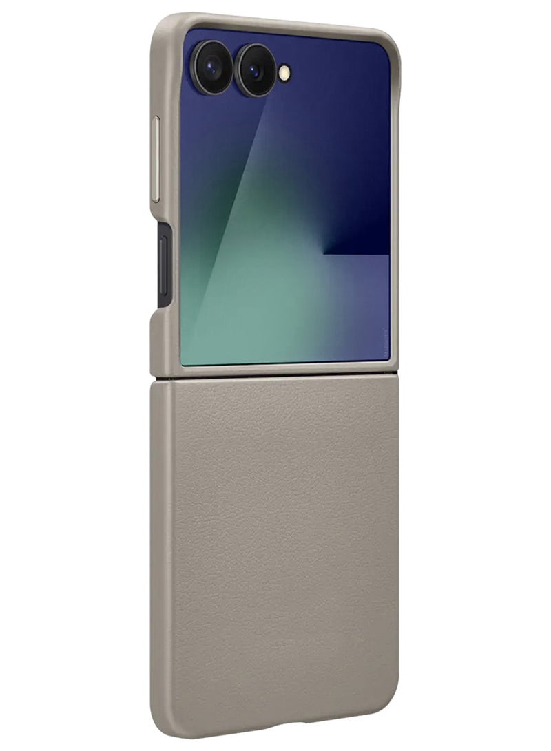 CATANES Kindsuit Leather Case Cover for Samsung Galaxy Z Flip 7 – Premium Protective Fold Design - Natural Titanium - Image 5