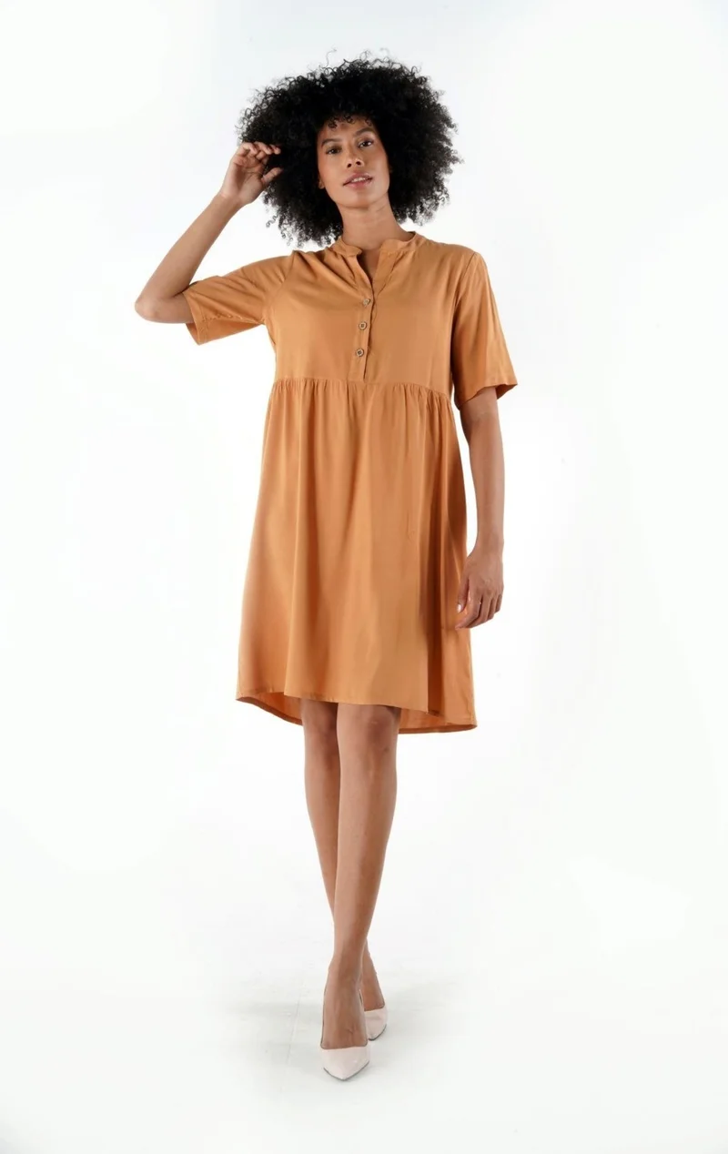 Alexander Gardi Mustard Babydoll Dress