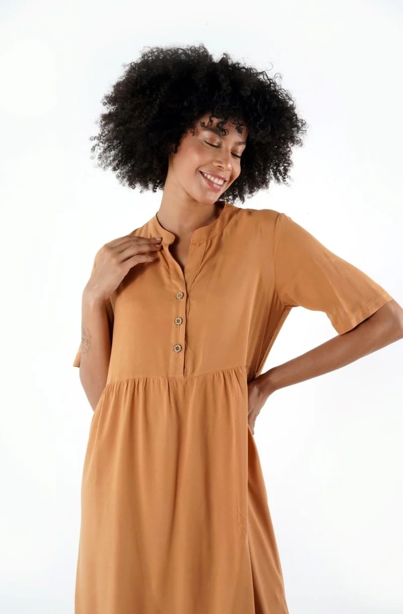 Alexander Gardi Mustard Babydoll Dress