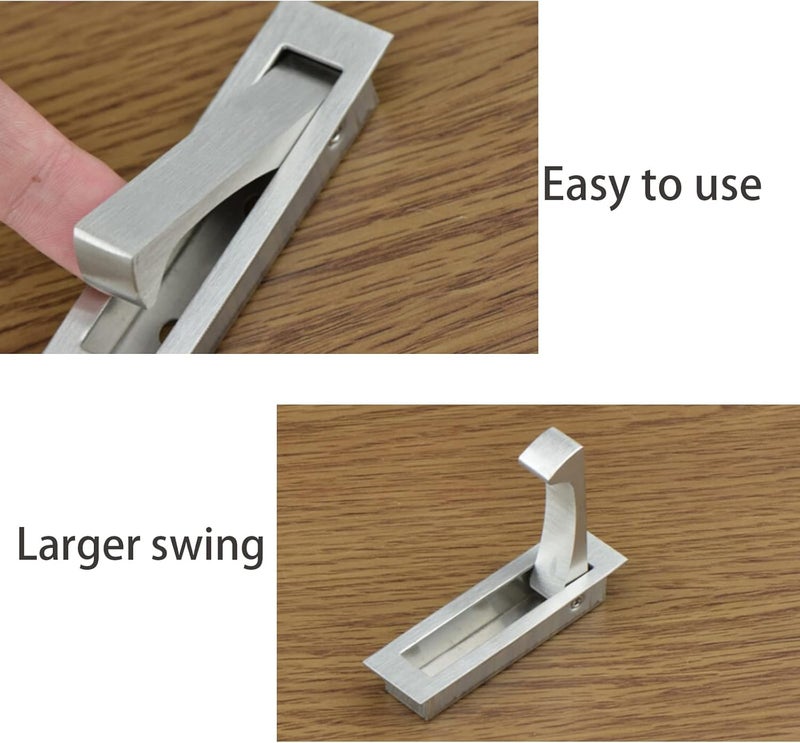 Dontay Pocket Door Pull Handle, Edge Pull, Professional Stainless Steel 304, Flush Mount Door Pull for Pocket Sliding Door (Upgrade Lip - Satin Nickel, 5) - Image 3