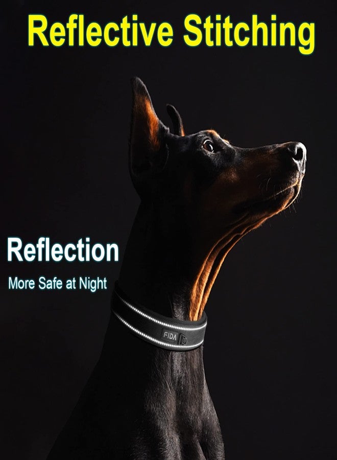Fida Padded Dog Collar, Metal Belt Buckle Dog Collar with Double-Layer Webbing, Heavy Duty Dog Collar for Large Dogs, Black - Image 5