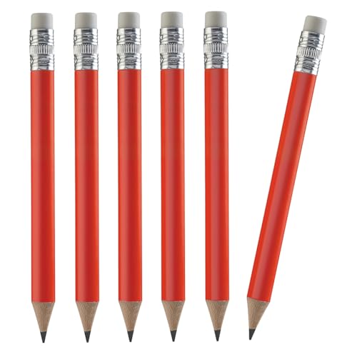 TH Golf 100pcs Golf Pencils, 4 Inch Mini Half Pencils with Eraser Sharpened Wood Mini Round for Schools Wedding Toddlers Home Corporate Multiple Colours (Red) - Image 1