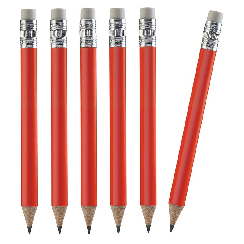 TH Golf 100pcs Golf Pencils, 4 Inch Mini Half Pencils with Eraser Sharpened Wood Mini Round for Schools Wedding Toddlers Home Corporate Multiple Colours (Red) - Image 4