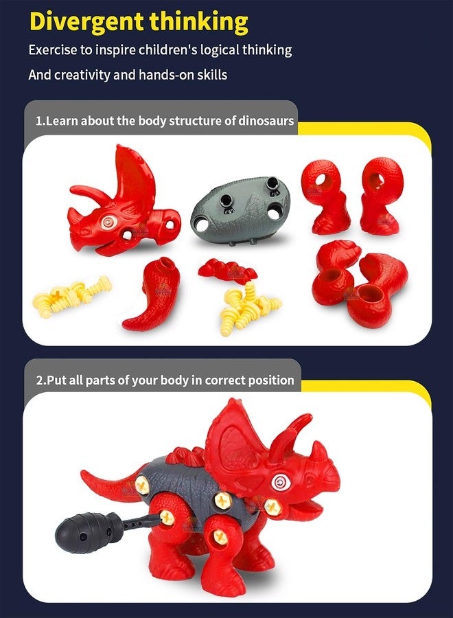 VGRASSP 4 Pcs DIY Dinosaur Toy Set for Kids with Screw Driver - Educational STEM Assembly Kit - Creative Learning Puzzle Dino Building Set Gift - Color and Design As Per Stock - Image 3