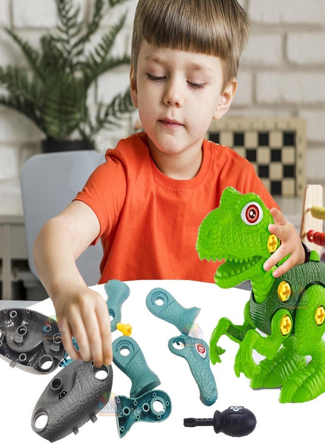 VGRASSP 4 Pcs DIY Dinosaur Toy Set for Kids with Screw Driver - Educational STEM Assembly Kit - Creative Learning Puzzle Dino Building Set Gift - Color and Design As Per Stock - Image 5