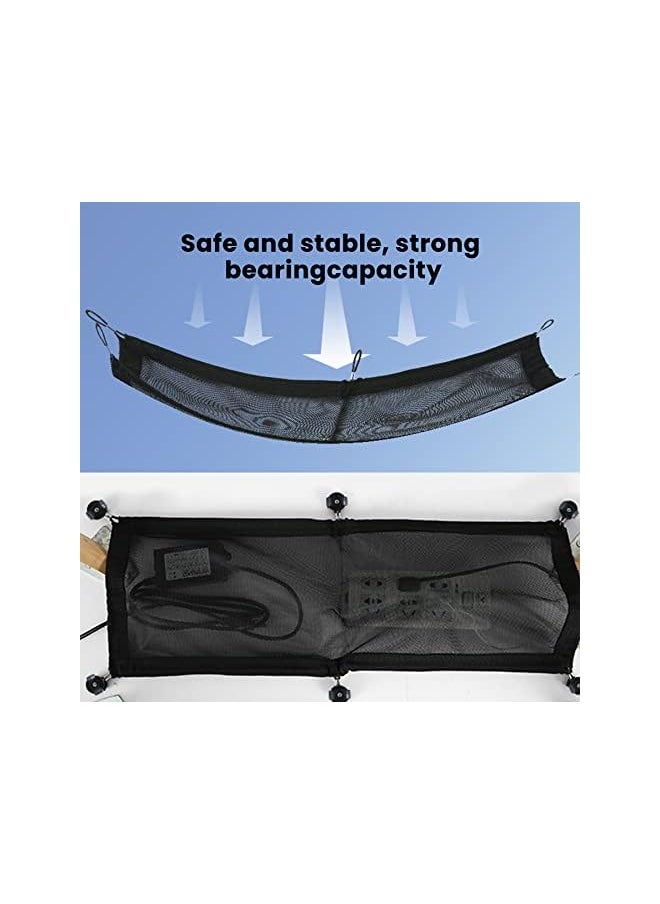 wisfunlly - Cable Management Net, Under Desk Cable Management Tray, Mesh Cable Manager Flexible Under Desk Wire Net Large Capacity Cord Organizer Net for Office,Standing Desk, Home (25x10 Inches) - Image 1