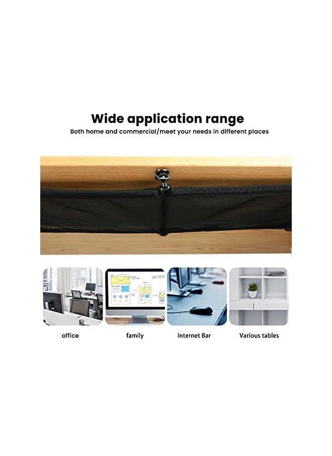 wisfunlly - Cable Management Net, Under Desk Cable Management Tray, Mesh Cable Manager Flexible Under Desk Wire Net Large Capacity Cord Organizer Net for Office,Standing Desk, Home (25x10 Inches) - Image 1