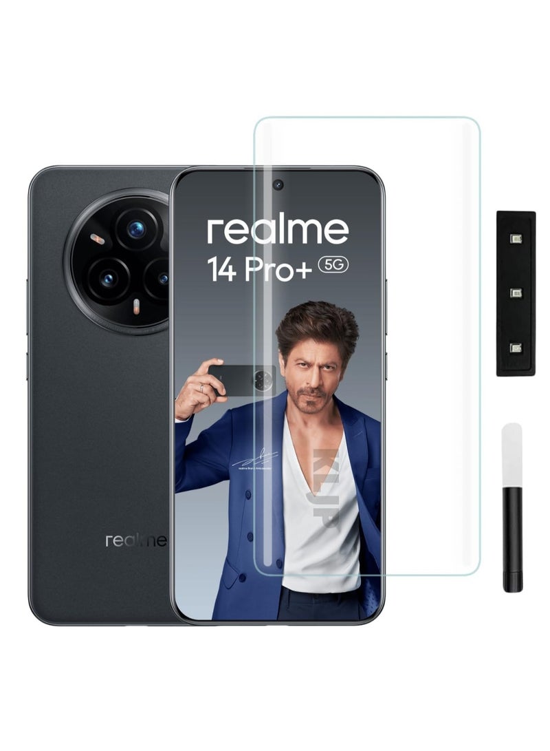 Tempered Glass for Realme 14 Pro Plus 5GScreen Protector Full Glue Edge-to-edge 3D Curved Tempered Glass Fingerprint Compatible Anti Scratch 9H hardness for Realme 14 Pro Plus 5G  - Image 1