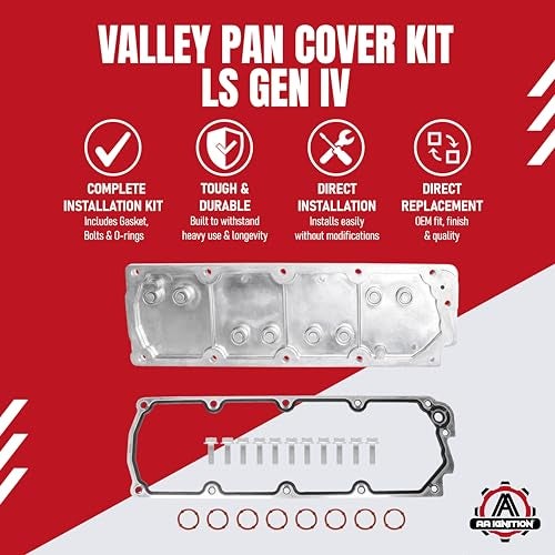 AA Ignition Valley Pan Cover Plate Kit by AA Ignition - Compatible with Chevy, GM, GMC Gen 4 IV LS2 LS3 LS7 L92 - Silverado, Suburban, Tahoe, Sierra, Yukon 4.8L 5.3L 6.0L 6.2L - Replaces Parts 12598832, 12610141 - Image 2