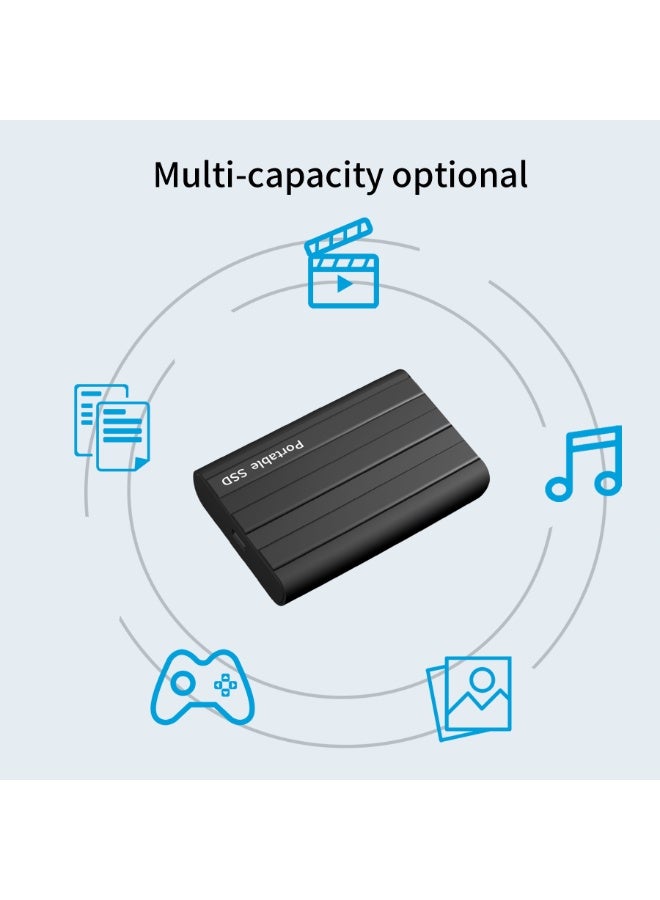 2TB Portable External SSD, 2000GB USB 3.1 High Speed Data Transfer, Computer Backup Drive Support Data Storage Transfer, USB C Mini Portable External Solid State Drive for PC/Laptop/Phones and More - Image 4