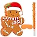 Harrycle Christmas Gingerbread Man Piata 16 Inch Mexican Piata with Stick Blindfold Pack Christmas Prop Bundle for Xmas Birthday Holiday Game Favors Photo Prop Decoration - Image 3