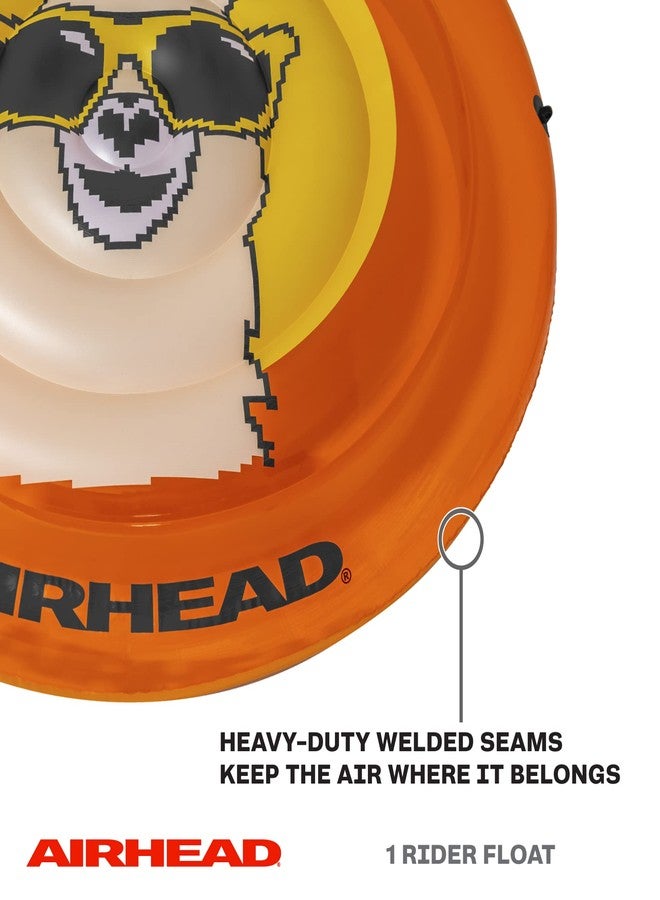 Airhead Llama Pixelated Inflatable Pool Float, Orange - Image 3