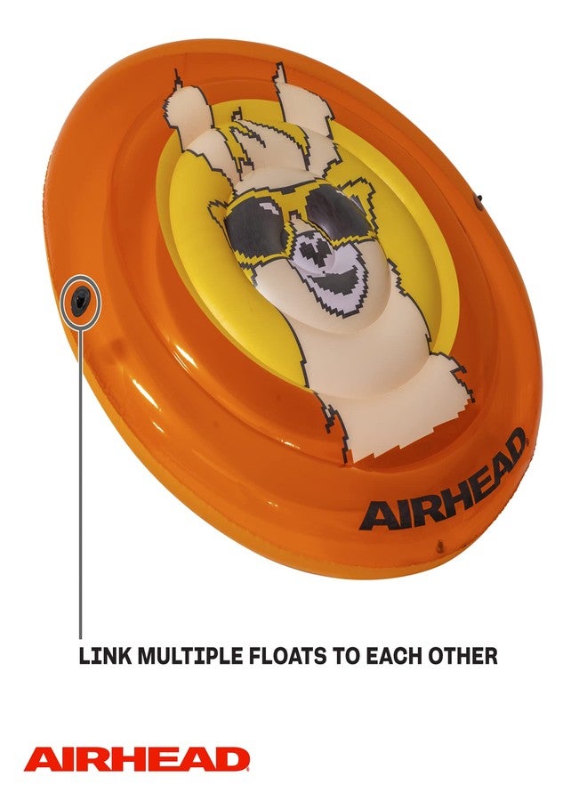 Airhead Llama Pixelated Inflatable Pool Float, Orange - Image 4