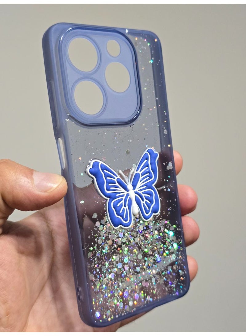 غطاء خلفي عليه فراشة متوافق مع هاتف انفنكس سمارت 8 / هوت 40i - Image 2