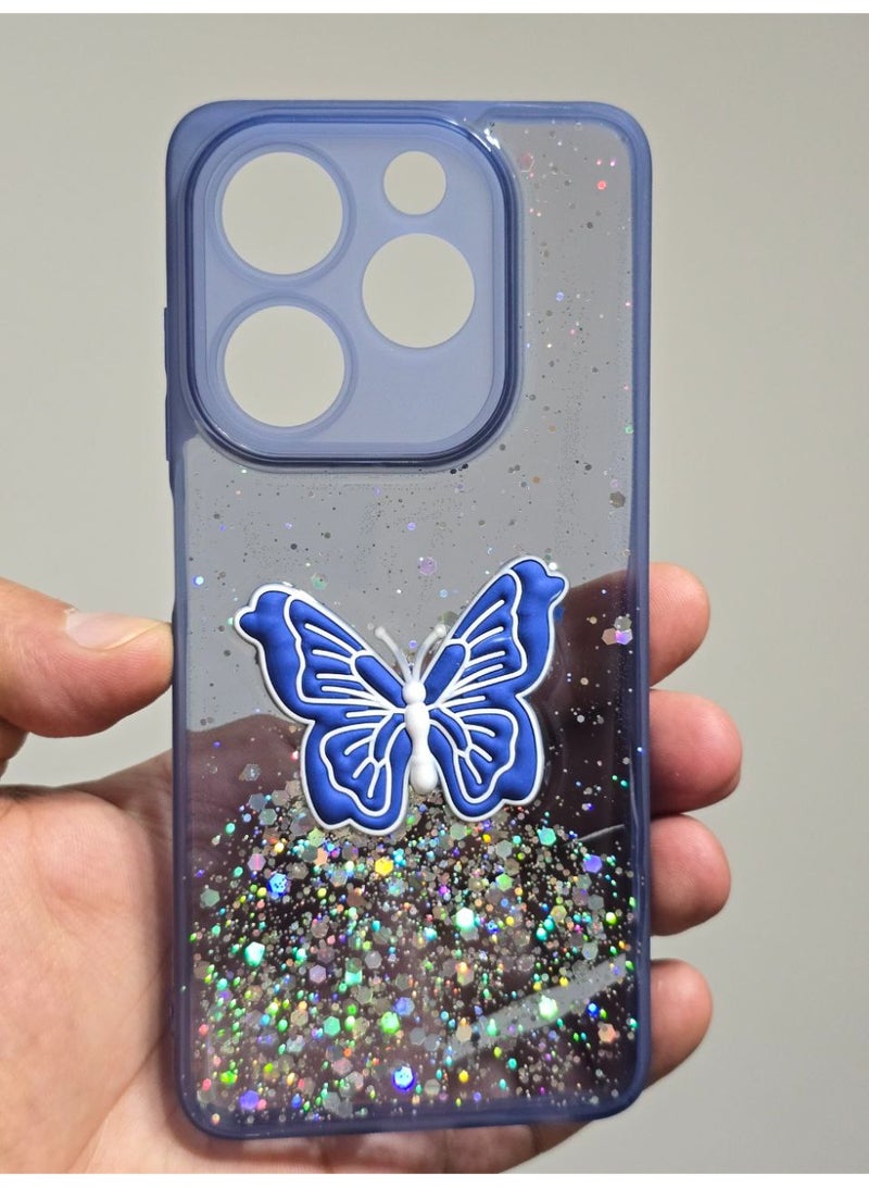 غطاء خلفي عليه فراشة متوافق مع هاتف انفنكس سمارت 8 / هوت 40i - Image 1