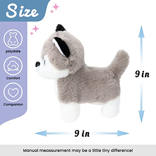 Hopearl Walking Husky Interactive Electronic Pet Musical Dog Toy Remote Control Leash Animated Puppy Singing Barking Wagging Tail Touch Recognition Gifts for Toddlers Birthday Gray 9 - Image 5