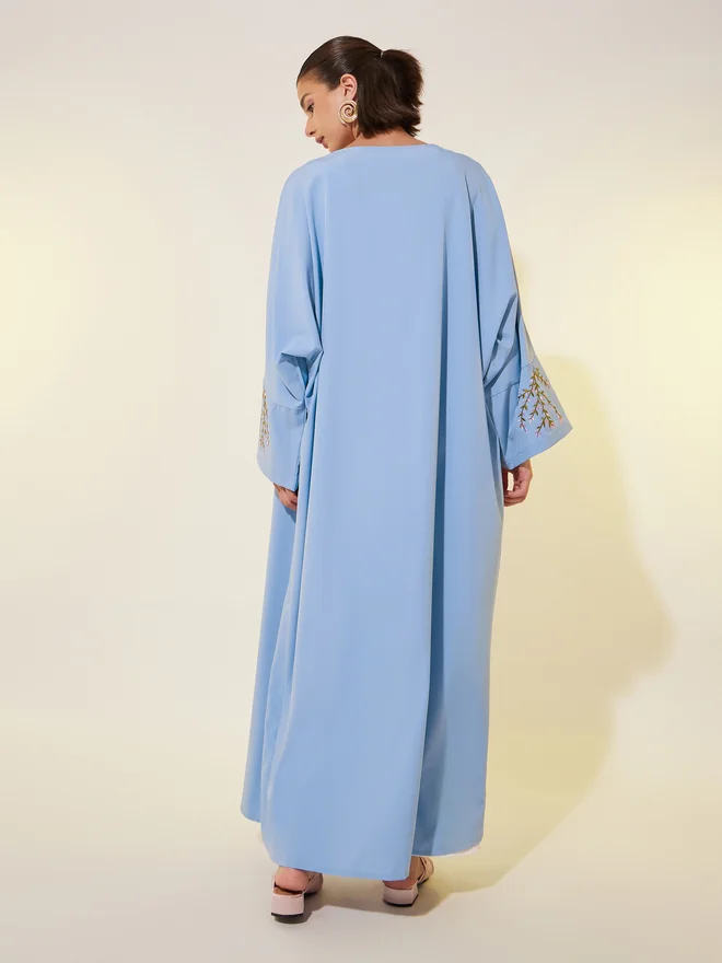 Take Two Take Two Embroidered Sleeve Hem A-Line Maxi Kimonos