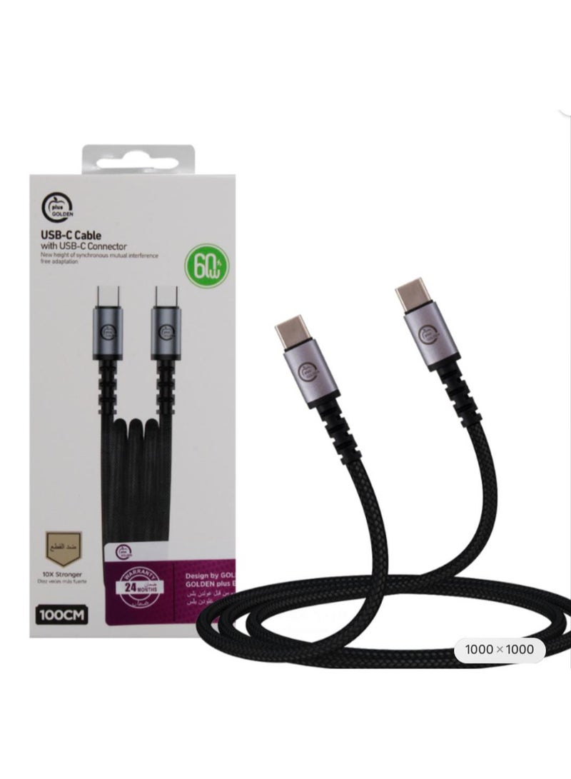 USB C Cable 1M Braided 100W Power Delivery PD Fast charge Cable USB C to USB C For iPhone 16 15 Pro Max iPad mini 6 MacBook Pro Air M3 M2 M1 iPad Pro Samsung S24 S23 Ultra Laptop Lenovo Dell Xiaomi black - Image 1