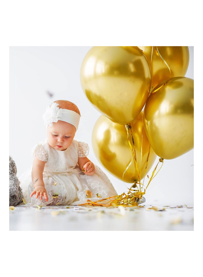 Zikra 129Pcs Metallic Gold Balloons Latex Different Sizes 18 12 10 5 Inch Party Kit for Birthday Graduation Baby Shower Wedding Holiday Balloon Decoration - Image 3