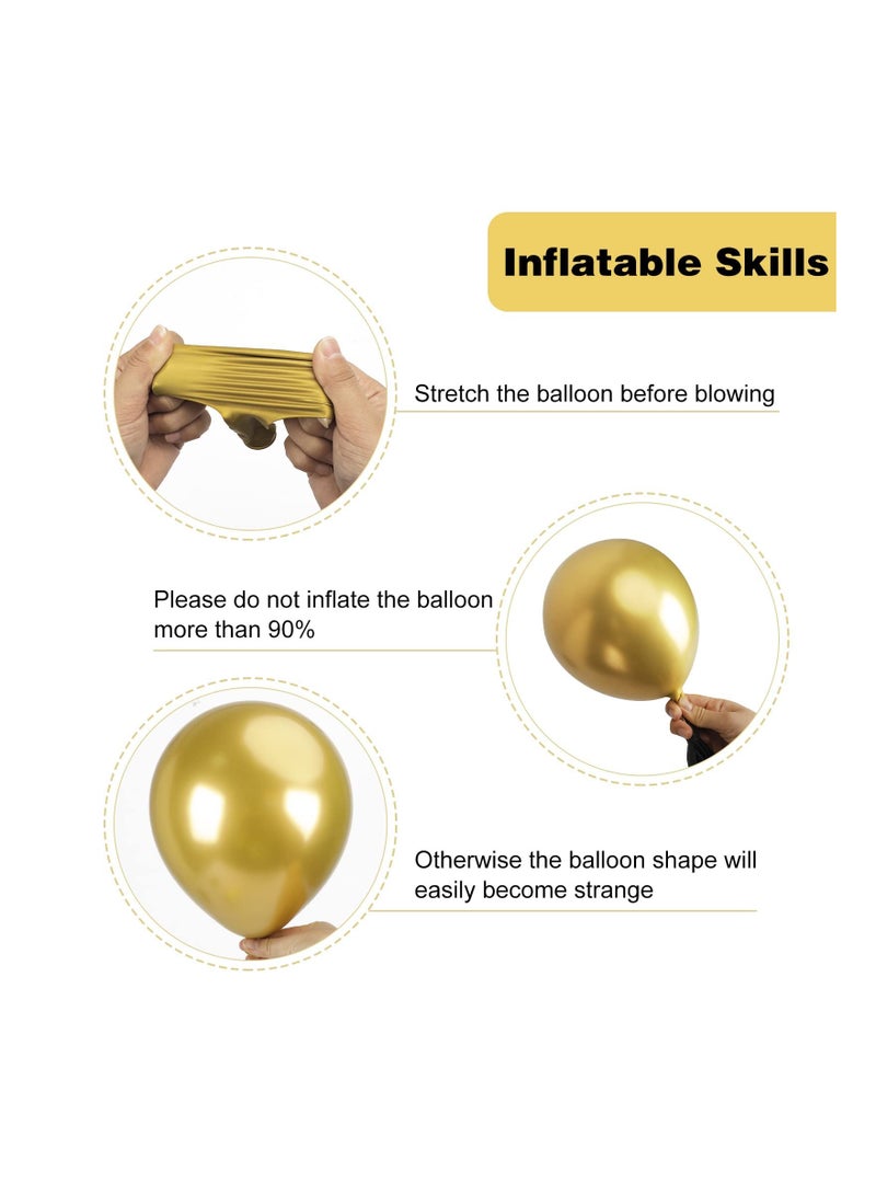 Zikra 129Pcs Metallic Gold Balloons Latex Different Sizes 18 12 10 5 Inch Party Kit for Birthday Graduation Baby Shower Wedding Holiday Balloon Decoration - Image 5