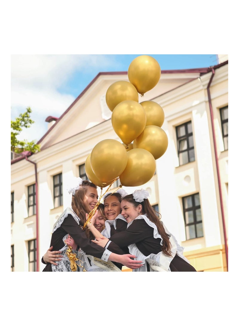Zikra 129Pcs Metallic Gold Balloons Latex Different Sizes 18 12 10 5 Inch Party Kit for Birthday Graduation Baby Shower Wedding Holiday Balloon Decoration - Image 2