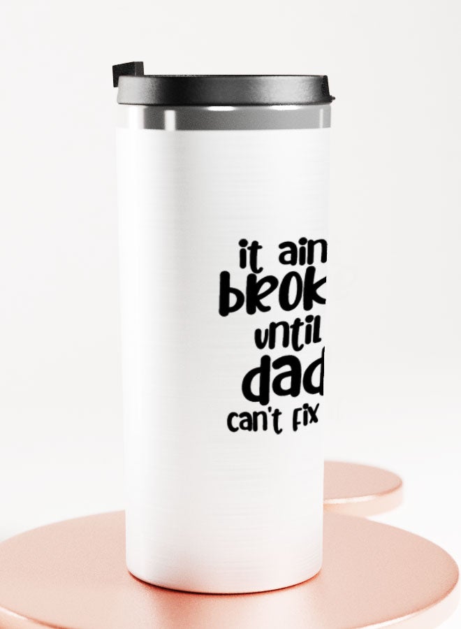 LIT Silver Tumbler Dad will fix it QuoteStainless Tumbler Dad handy man funny quote Dad Gift - Image 2