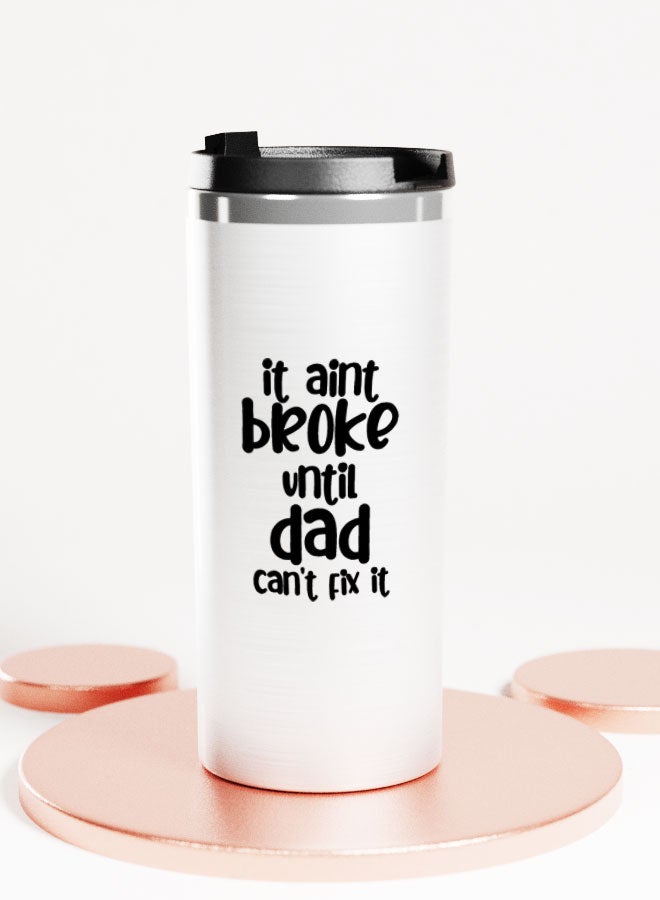 LIT Silver Tumbler Dad will fix it QuoteStainless Tumbler Dad handy man funny quote Dad Gift - Image 1