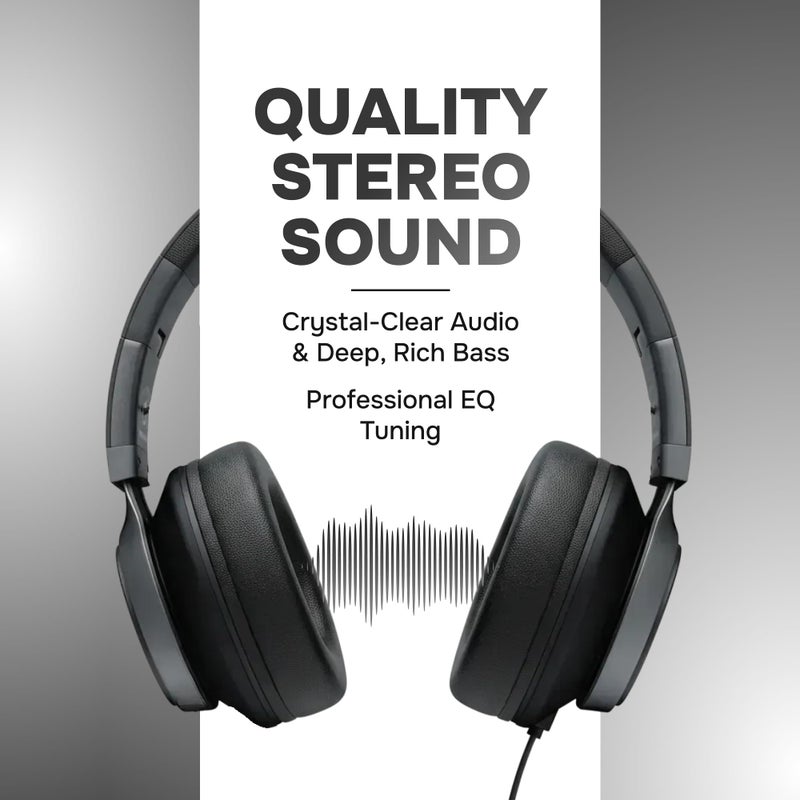 ARTIX Over Ear Headphones Wired with Microphone and Volume Control, Foldable Noise Isolating Headset with Deep Bass for School, Laptop, Computer, Chromebook, Tablet, Travel (3.5mm Jack) - Image 2
