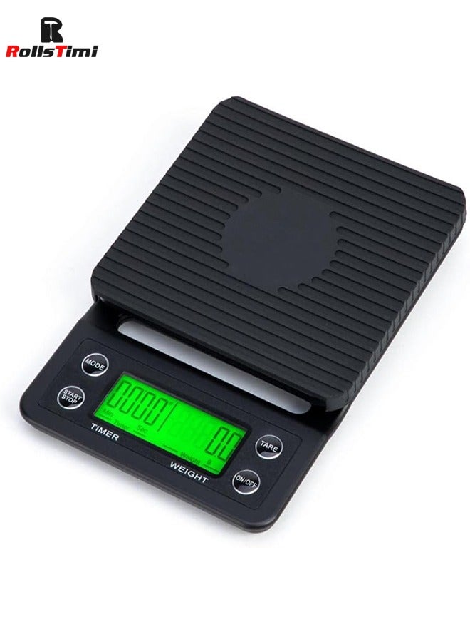 RollsTimi  Kitchen Scale Electronic Digital Weighing Scale Coffee Scale 19.5x13.5x3cm  - Image 1