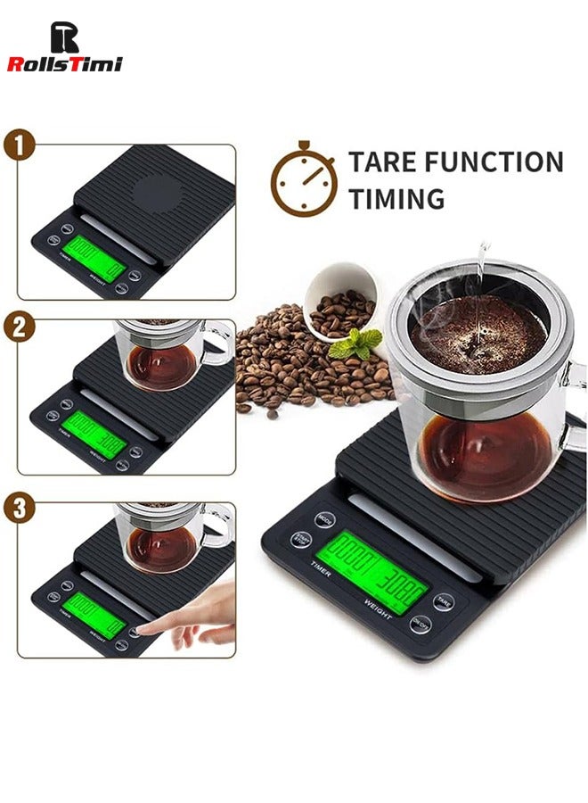 RollsTimi  Kitchen Scale Electronic Digital Weighing Scale Coffee Scale 19.5x13.5x3cm  - Image 4