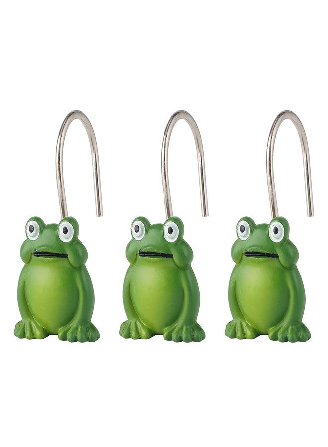 Twofishes Frog Style Shower Curtain Hooks S/12 Decorative Rust Proof Resin Shower Curtain Rings Pack of 12 - Image 4
