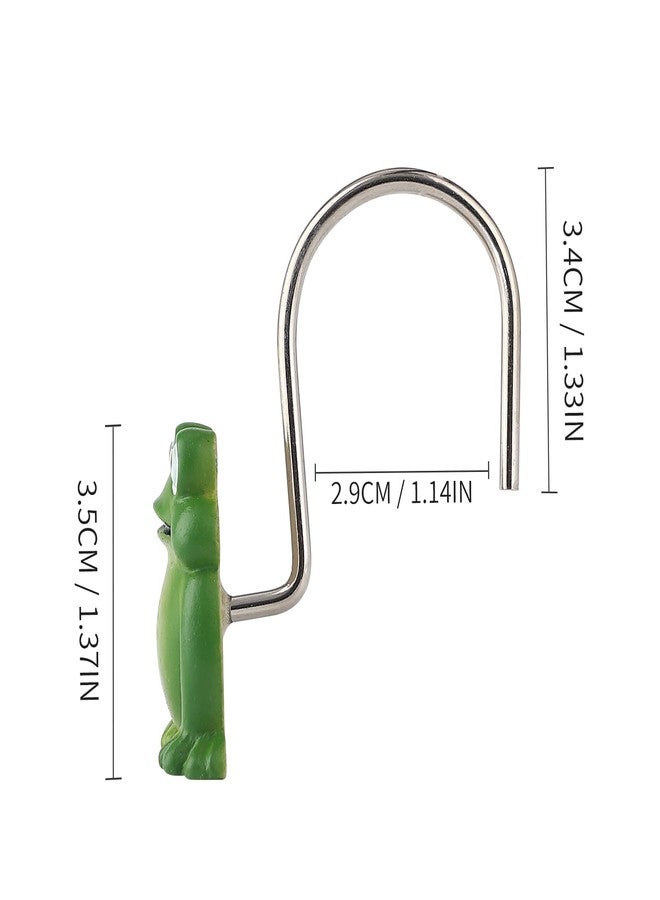 Twofishes Frog Style Shower Curtain Hooks S/12 Decorative Rust Proof Resin Shower Curtain Rings Pack of 12 - Image 3
