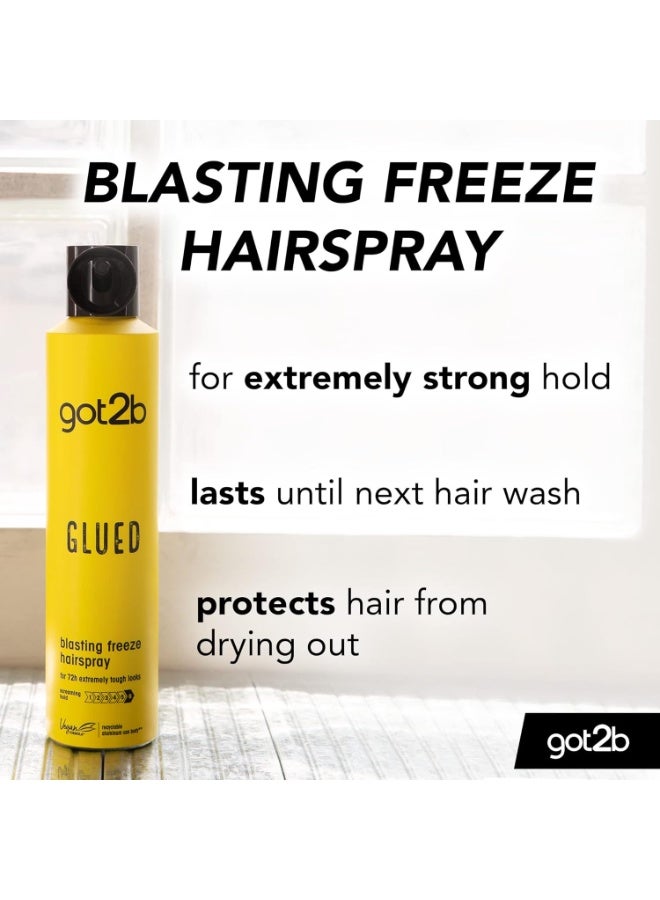 Got2b Blasting Freeze Hair Spray Ultra Strong Hold, Fast-Drying Styling Spray for Spikes, Slick Styles & Long-Lasting Frizz Control 300ml - Image 3